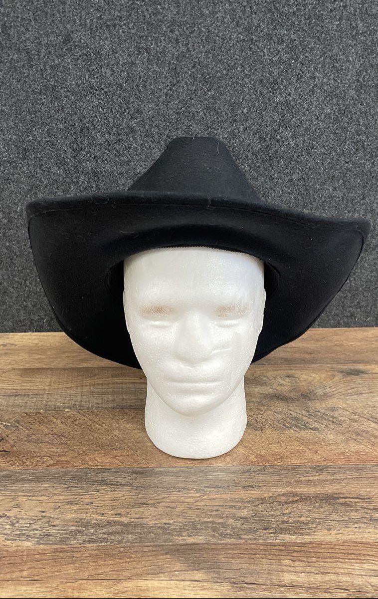 Western Express Inc Men's Black Faux Felt Cowboy Western Hat Braided Band L/XL