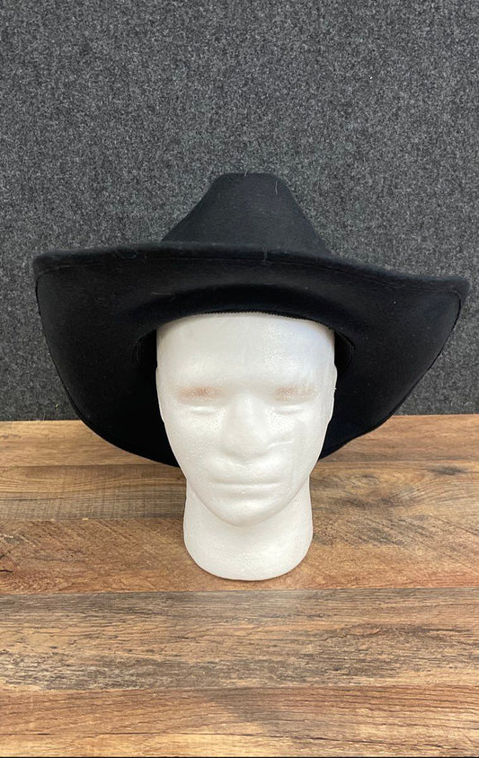 Western Express Inc Men's Black Faux Felt Cowboy Western Hat Braided Band L/XL