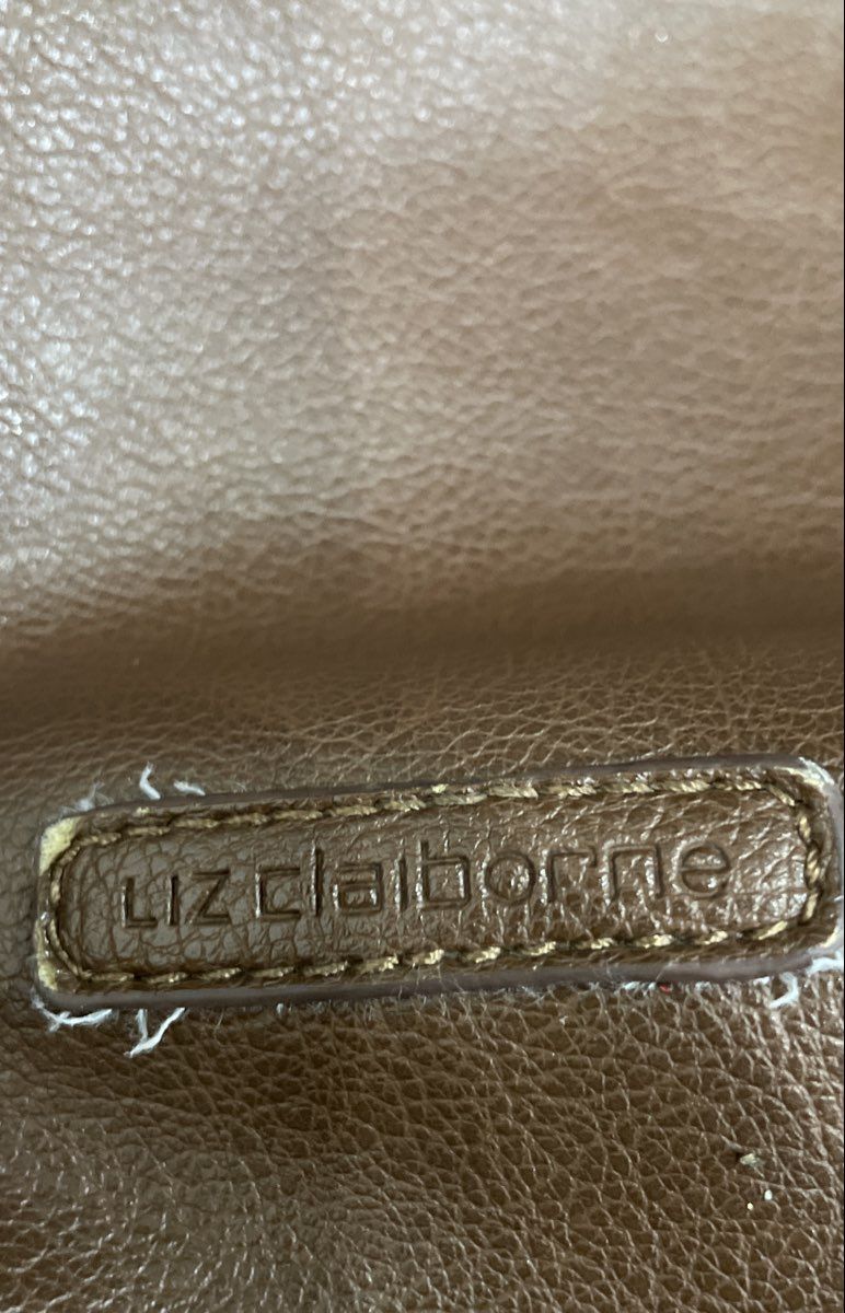 Liz Claiborne Brown Leather Shoulder Bag Braided Handle Silver Hardware