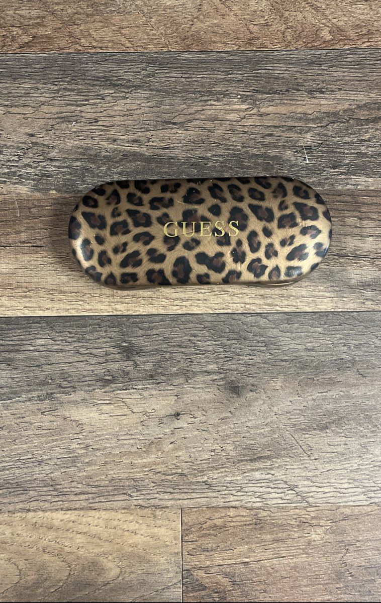 Guess Women's Sunglasses Burgundy Red Leopard Print GU 7210 58-15-135 With Case