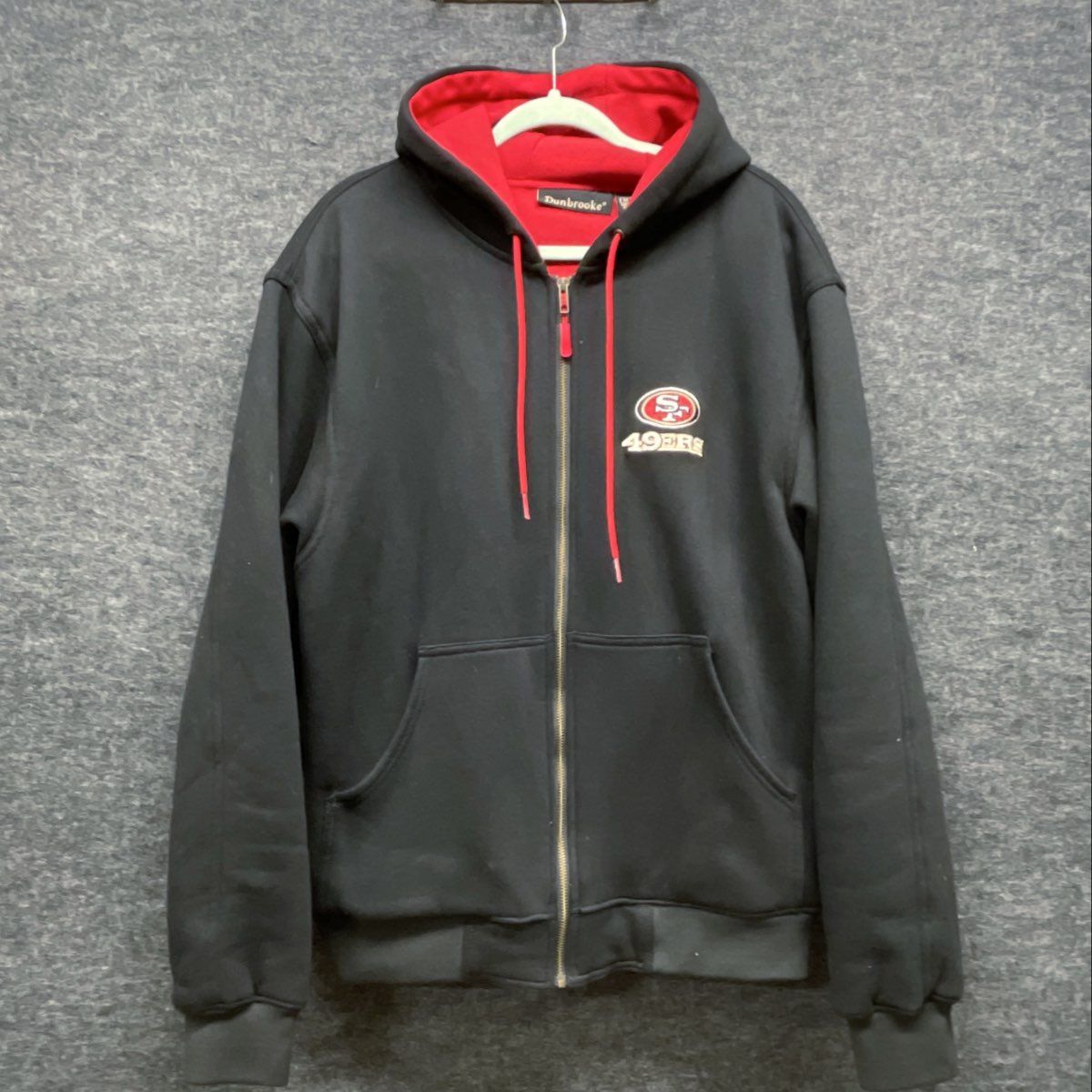 Dunbrooke Men's NFL San Francisco 49ers Black Thermal Full Zip Hoodie Sz M