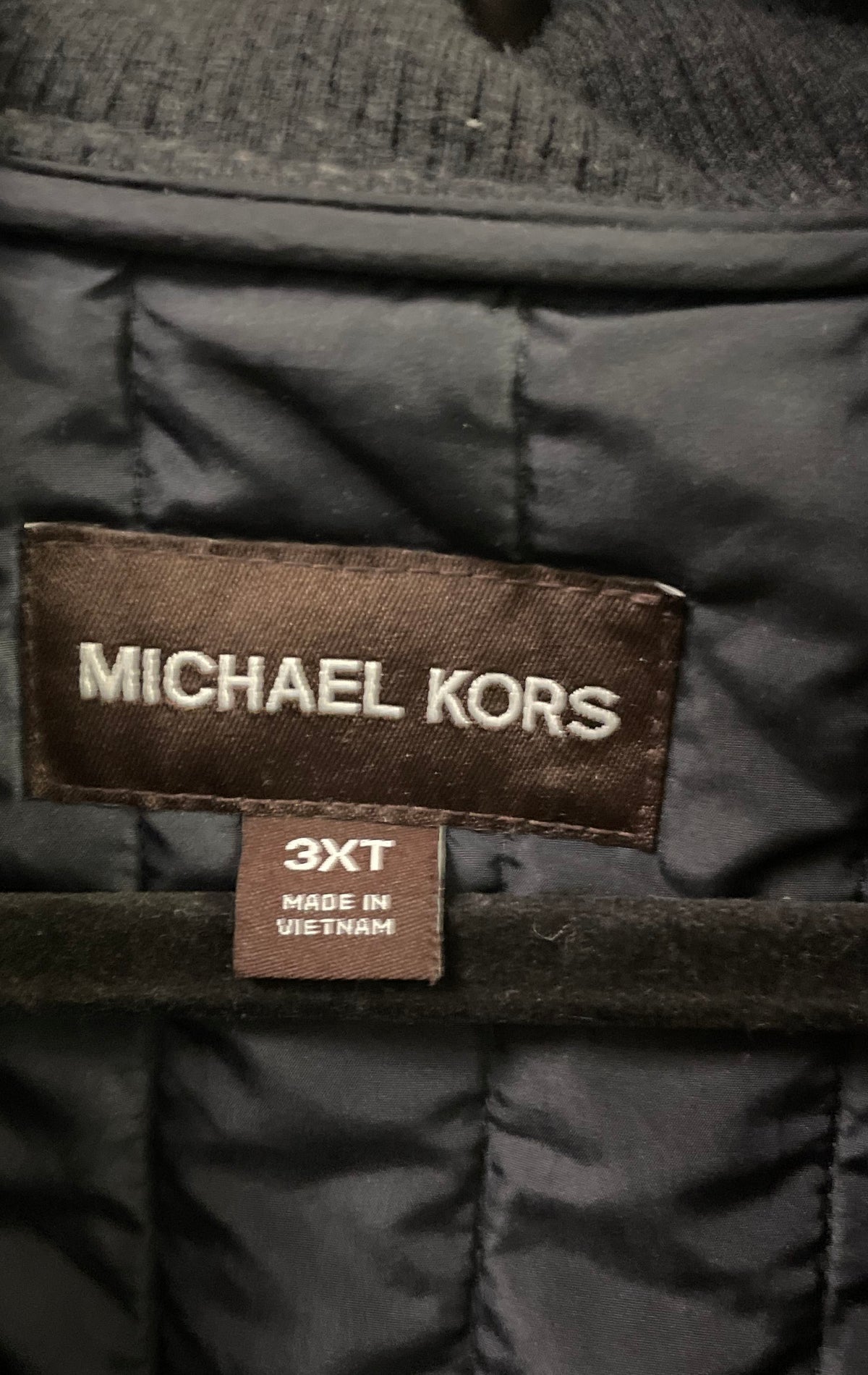 Michael Kors Men's Brown Full Zip Mock Neck Insulated Jacket Size 3XT
