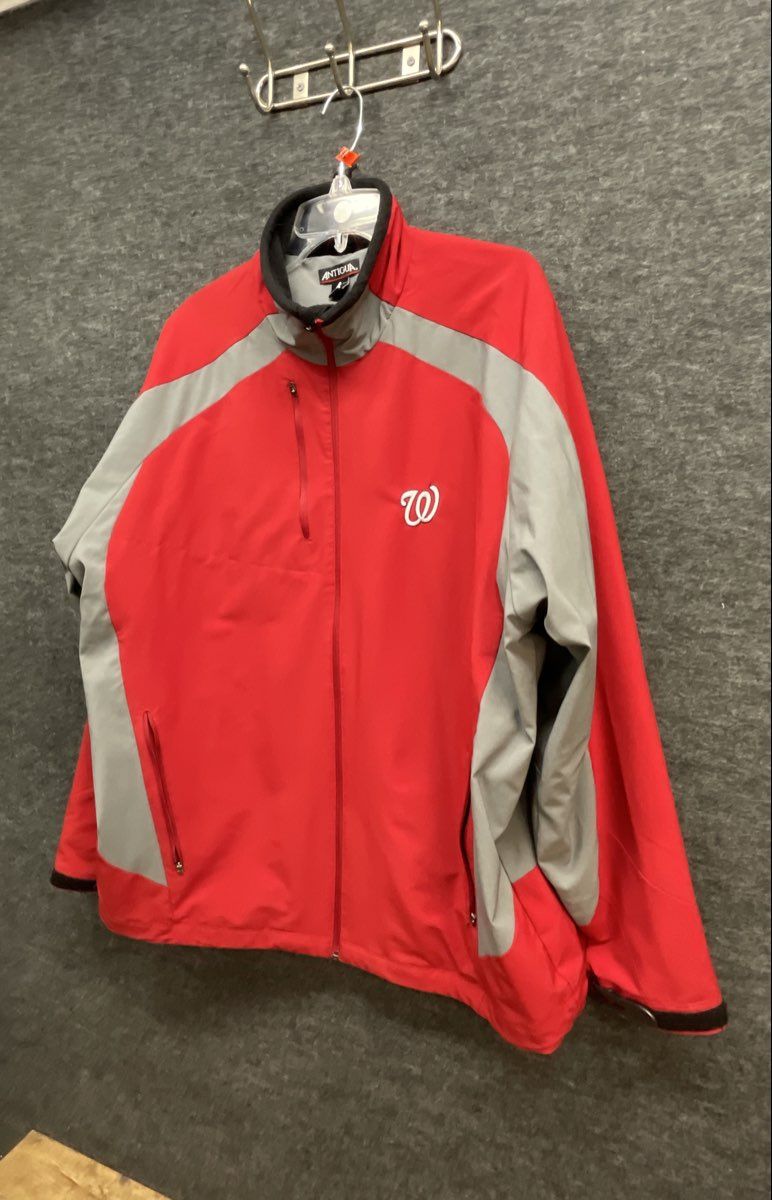 Antigua Men's Washington Nationals MLB Red Gray Full Zip Jacket Sz XL