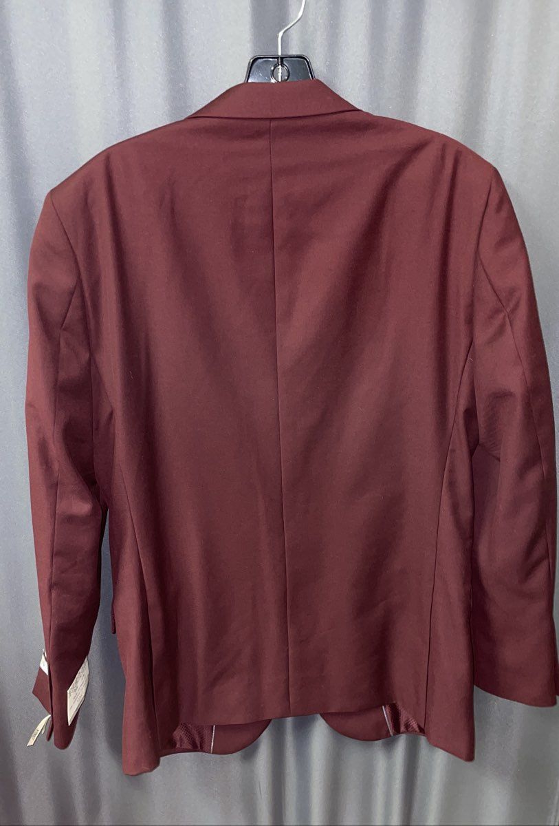 Vinci Philosophy Men's Burgundy Super 150s Two Button Suit Jacket Blazer NWT 38R