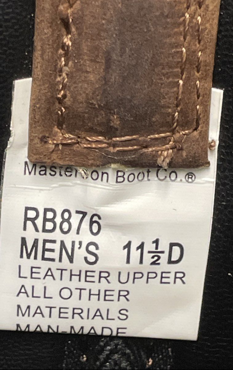 Masterson Boot Co. RB876 Brown Leather Western Cowboy Boots Men's Size 11.5 D