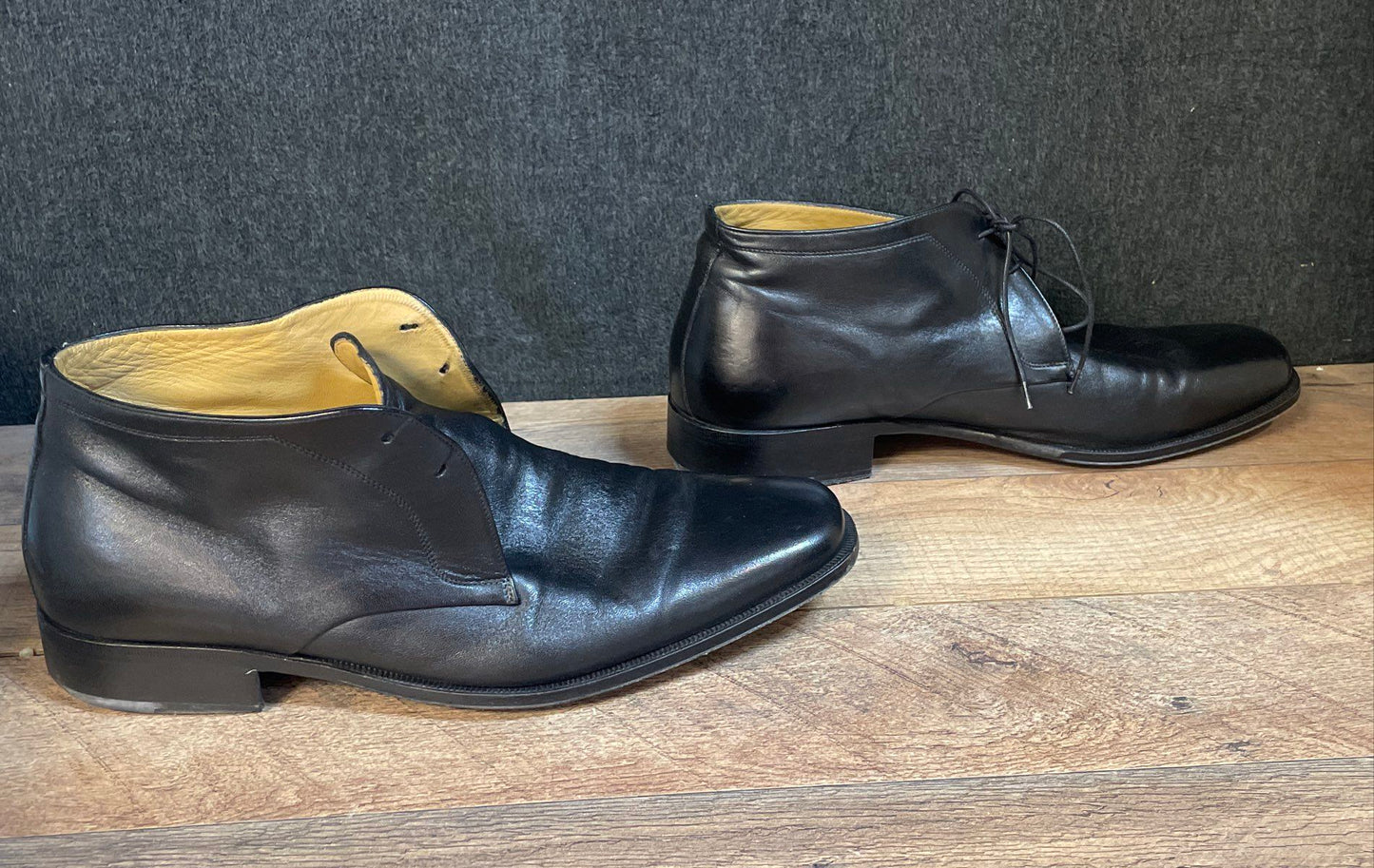Bruno Magli Rombo Black Leather Chukka Ankle Boots Men's Size 11.5 M