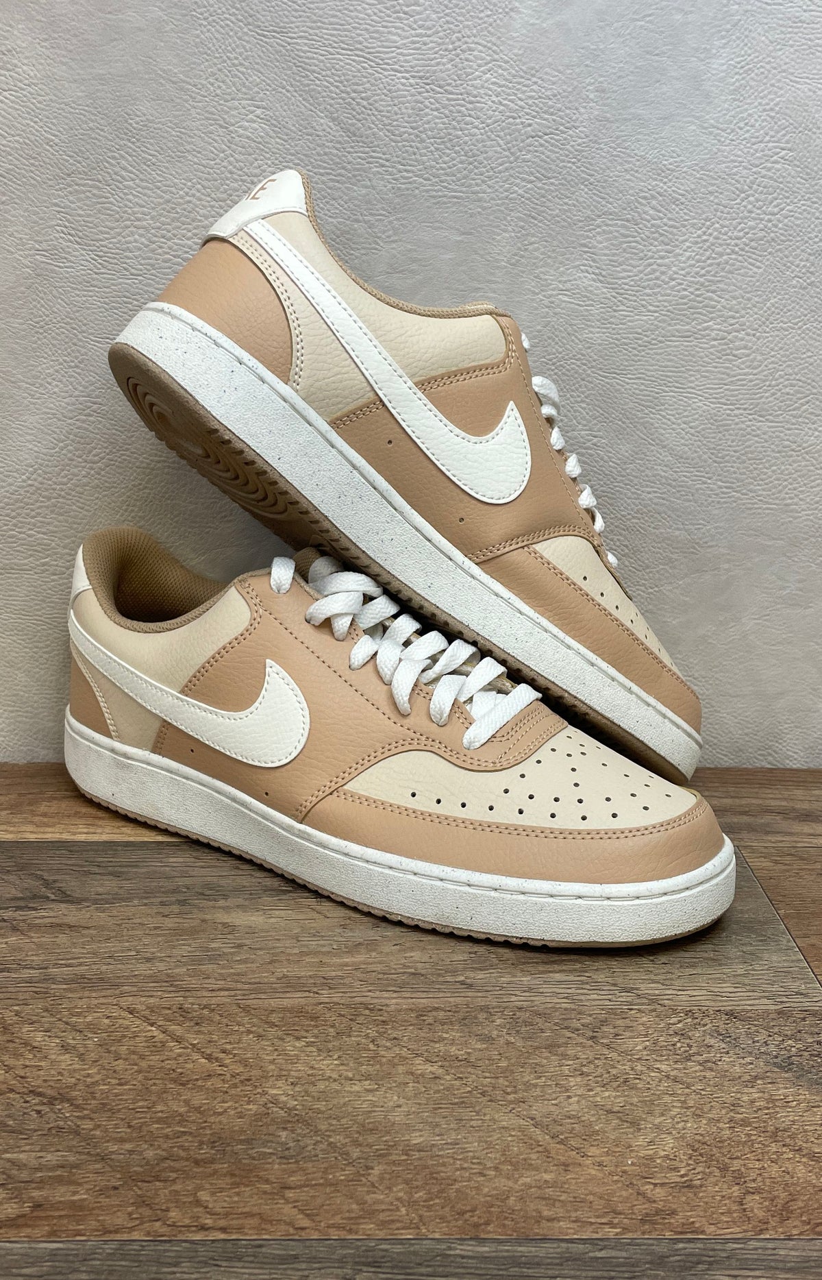 Nike Court Vision Low Next Nature Hemp Sesame White Sneakers Size 9.5
