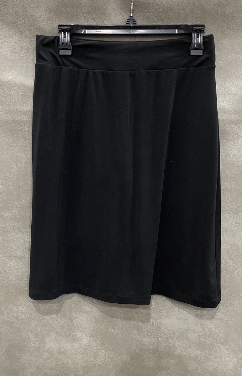 Merona Women's Black Stretch Knit Pull On Lined Skirt Sz M