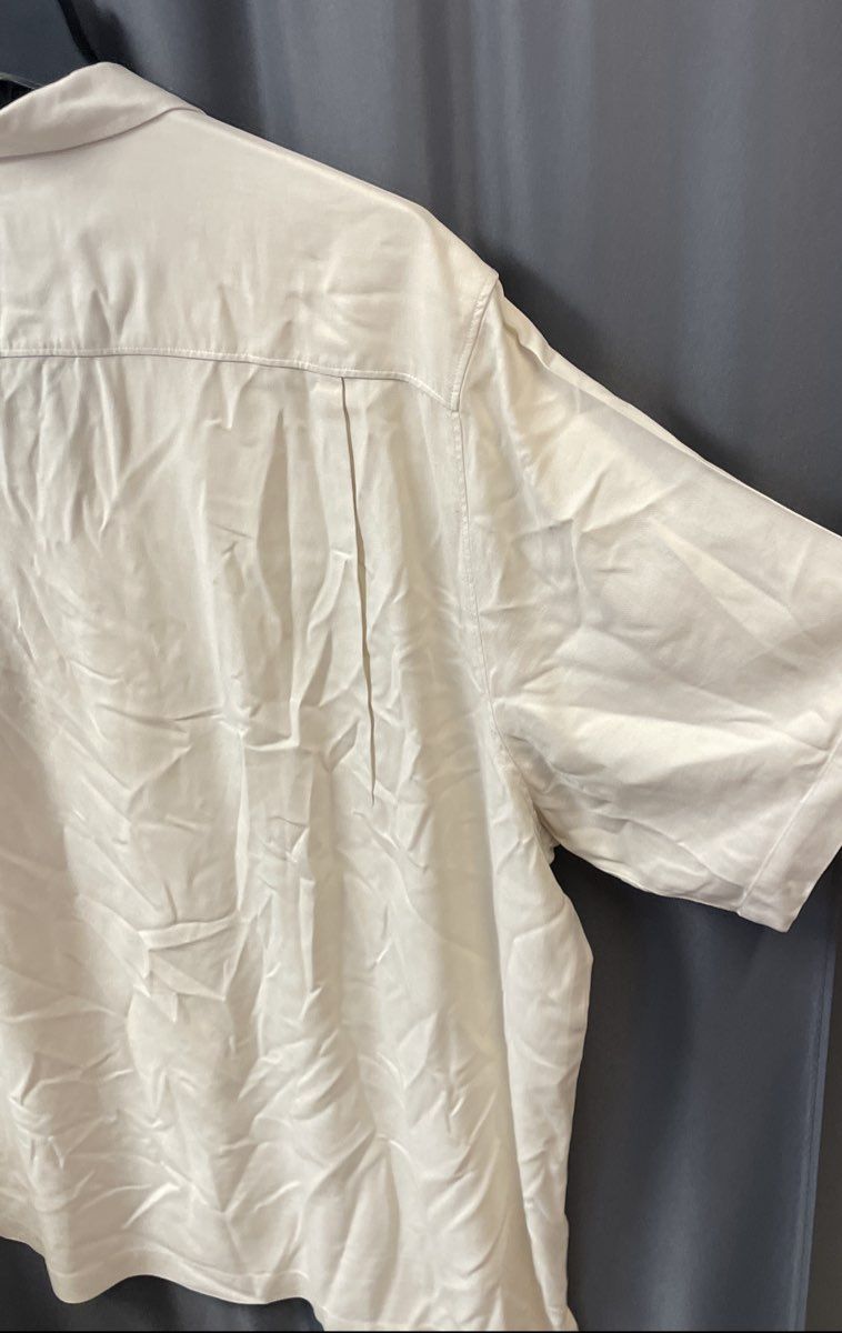 Tommy Bahama Men's Cream Short Sleeve 100% Silk Chevron Texture Camp Shirt XXL