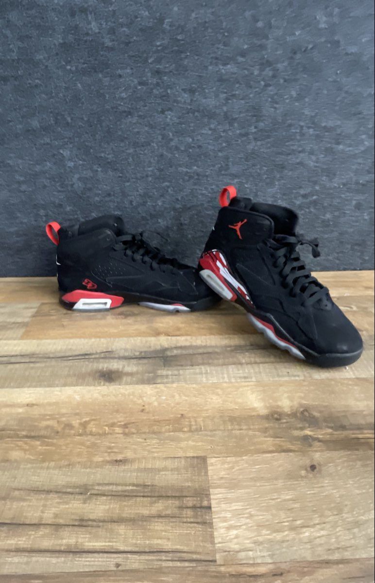 Jordan MVP Black University Red White Infrared Basketball Shoes Size 7Y