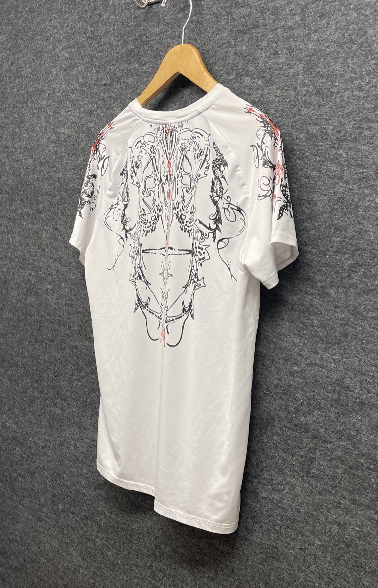 Divinity Graphic T-Shirt White Gothic Tribal Sport Performance Sz L