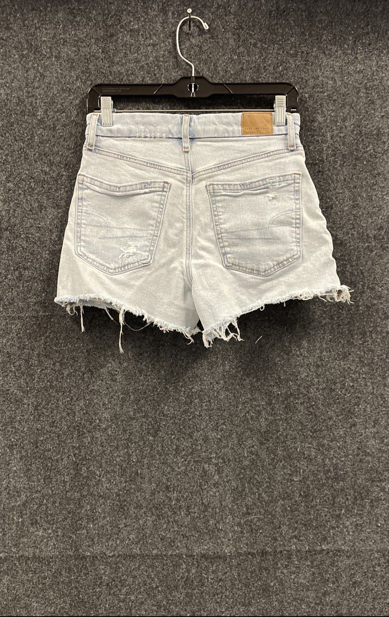 American Eagle Women's Light Wash Distressed High Waisted Denim Shorts Sz 2 NWT
