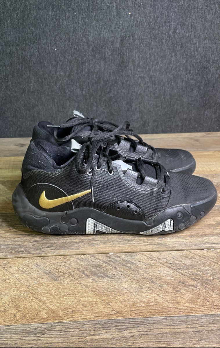 Nike PG 6 Paul George Black Metallic Gold Basketball Sneakers Men's Size 8