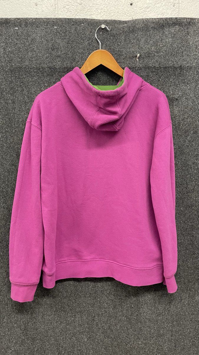John Deere Women's Hoodie Magenta Pink Green Graphic Crest Pullover Sz L