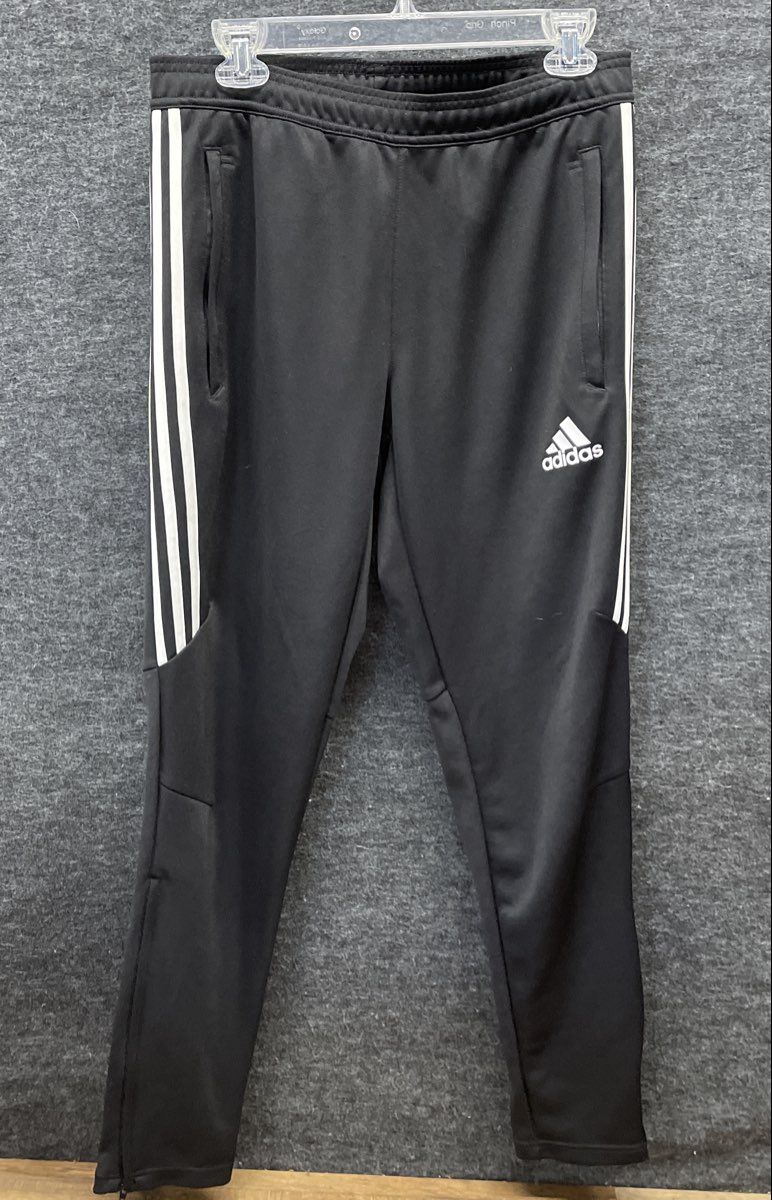 Adidas Men's Black Tiro Training Track Pants Climacool 3-Stripe Ankle Zip Sz M