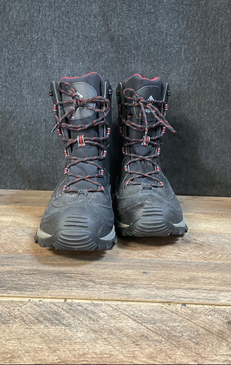 Columbia Bugaboot III Black Red Waterproof Winter Snow Boots Men's Size 9