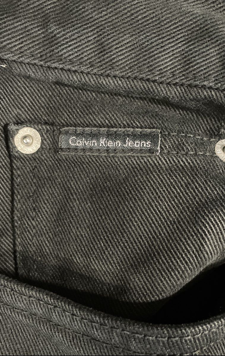 Vintage Y2K Calvin Klein Women's Black 100% Cotton Straight Leg Jeans Sz 38