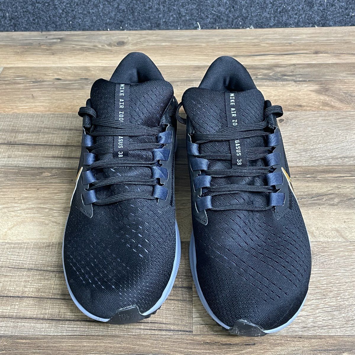 Nike Air Zoom Pegasus 38 Ashen Slate Black Gold Women's Running Shoes Size 9