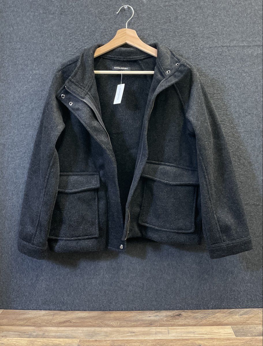 Banana Republic Women's Gray Full Zip Mock Neck Jacket Size S NWT