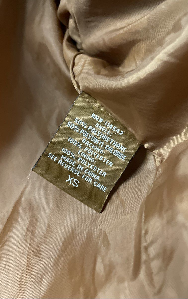 J2 Women's Camel Tan Faux Leather Full Zip Moto Biker Jacket Sz XS