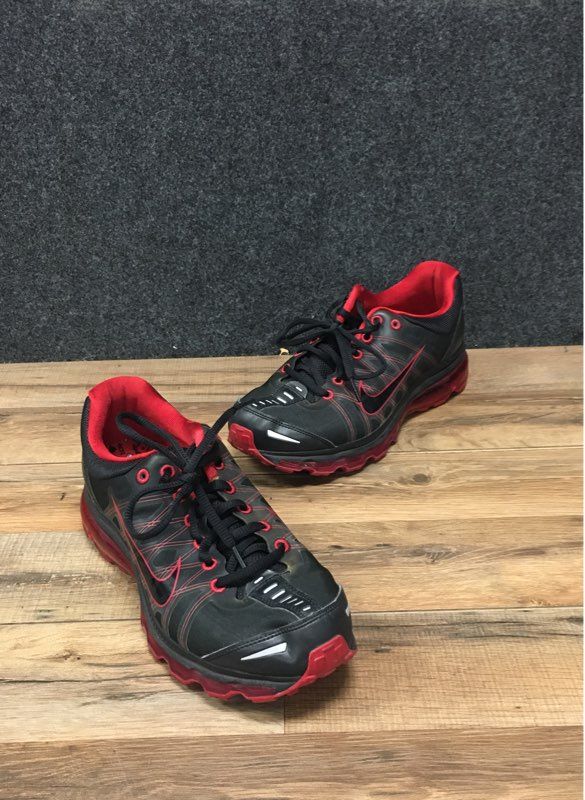 Nike Air Max 2011 Black Sport Red Women's Running Shoes Size 9.5