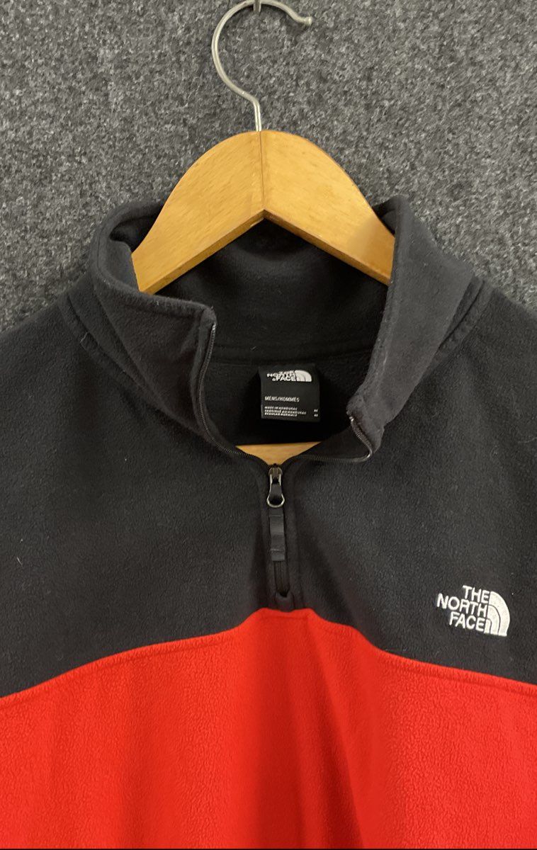 The North Face Men's Red Black TKA Glacier 1/4 Zip Fleece Pullover Size M