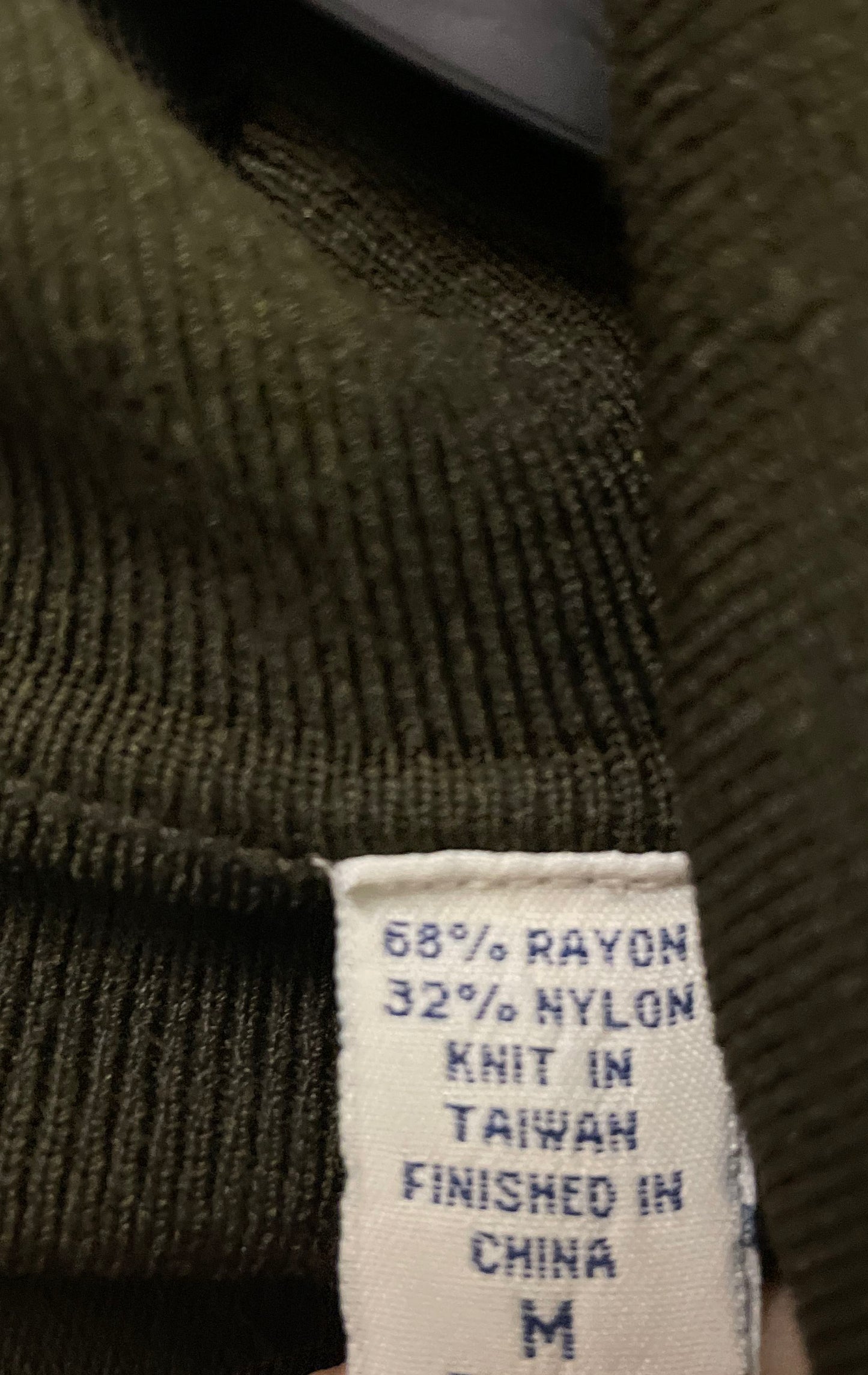 Vintage Lord & Taylor Women's Olive Green V-Neck Collared Knit Shirt Sz M
