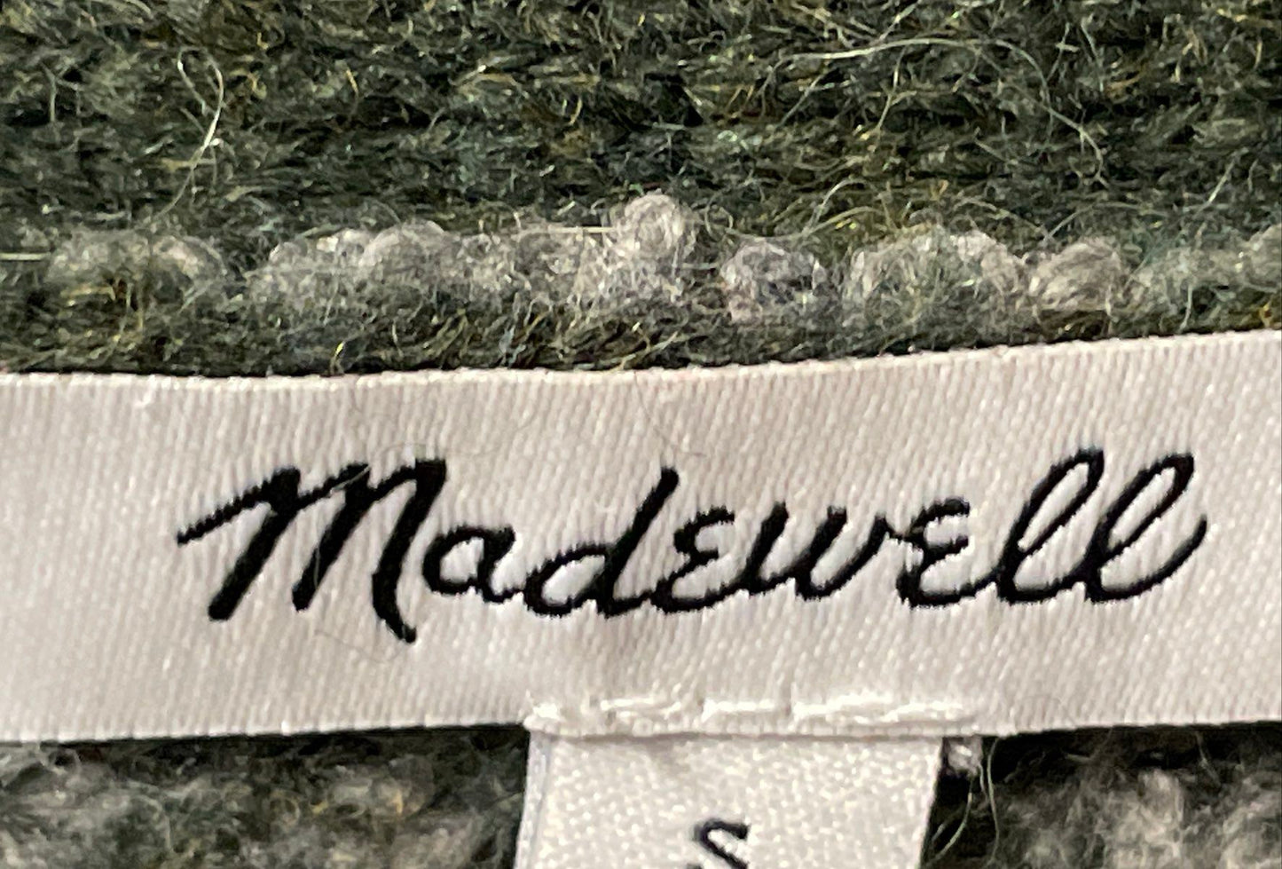 Madewell Women's Green Gray Houndstooth Button Up Cardigan Sweater Size S