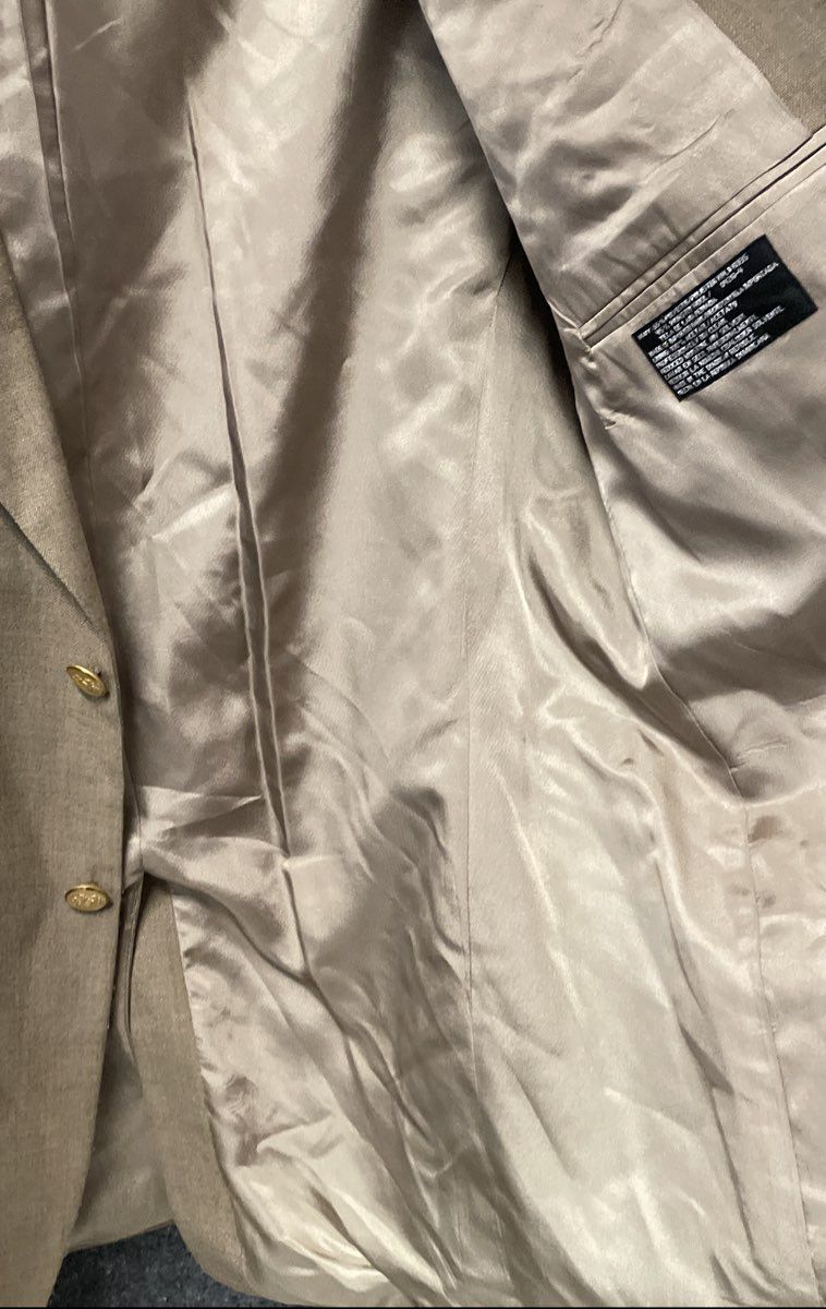 Vintage 90s Stafford Men's Tan Wool Blend Two Button Sport Coat Blazer Sz M