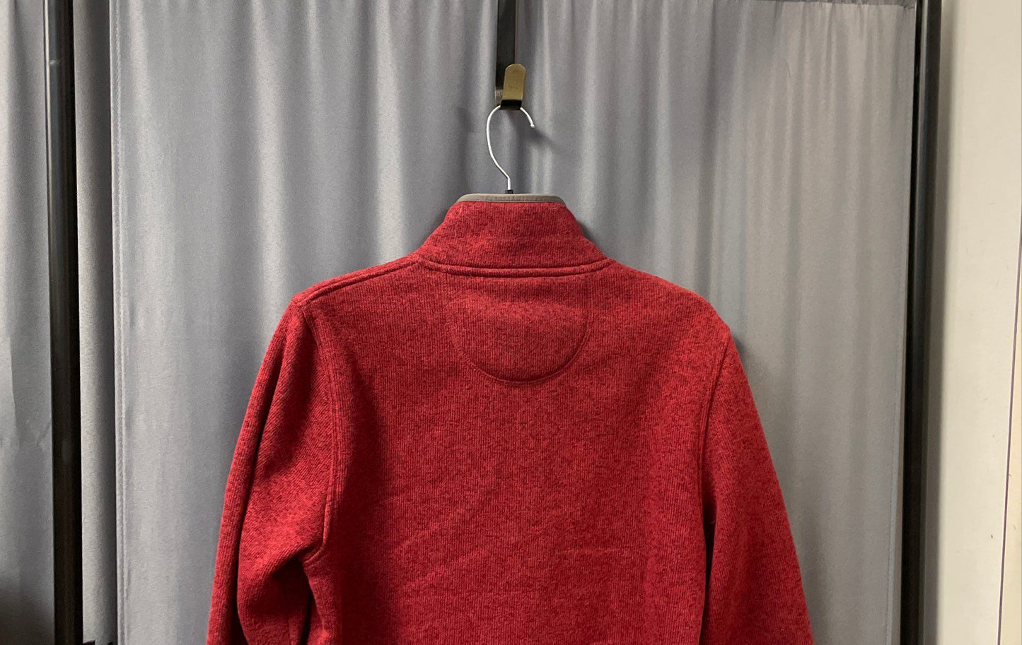 L.L. Bean Men's Red Heather Sweater Fleece 1/4 Snap Pullover Sz S Regular