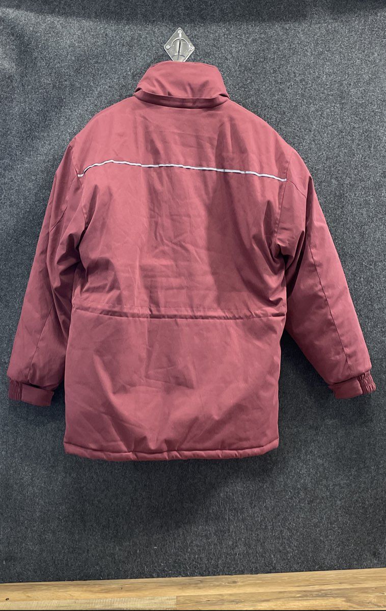 John Blair Men's Burgundy Hooded Full Zip Padded Parka Coat Sz M