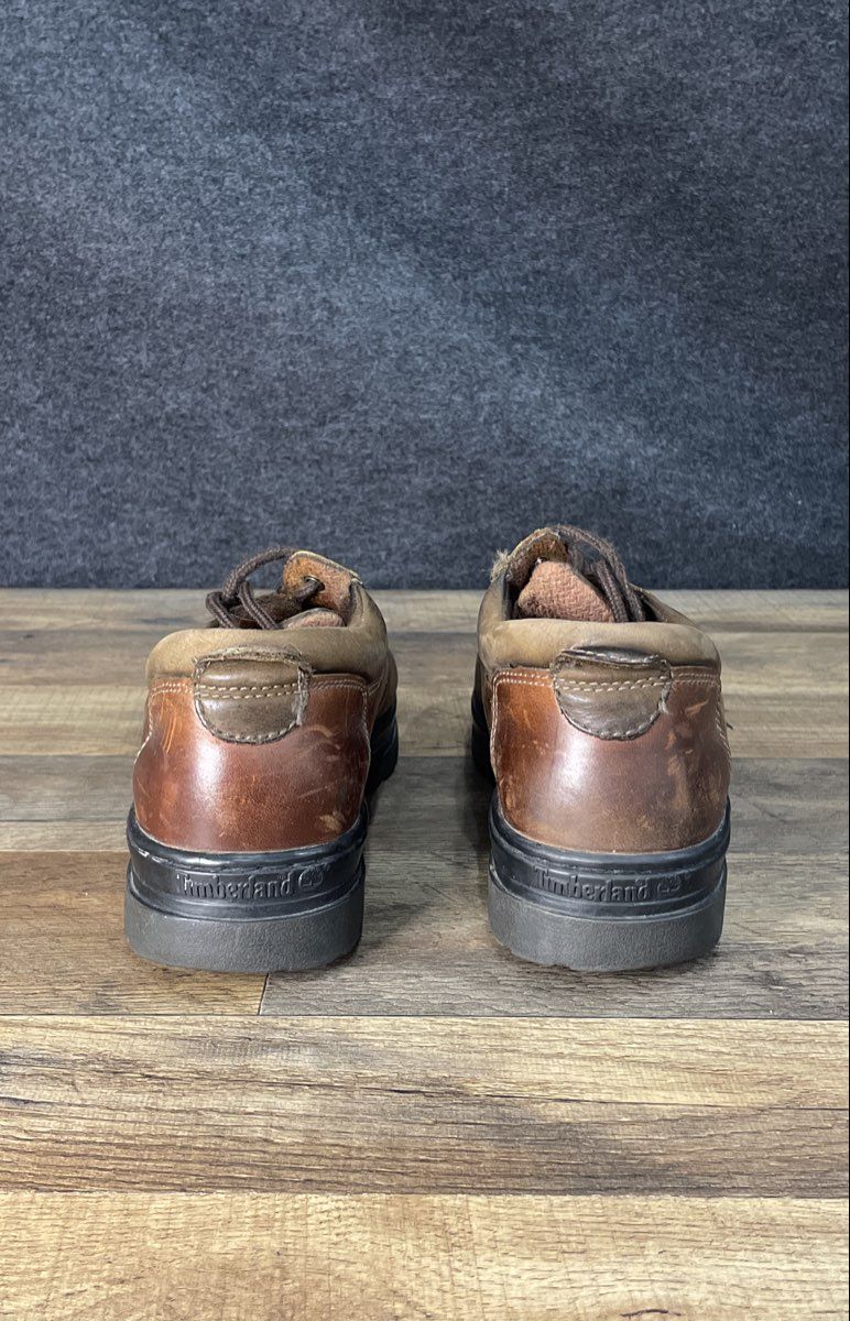 Timberland Brown Leather Low Top Casual Lug Sole Shoes Men's Size 10M