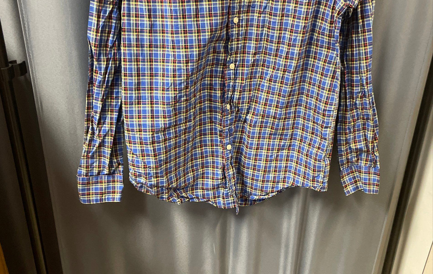 Ralph Lauren Men's Blue Yellow Plaid Long Sleeve Button Down Shirt Size XL