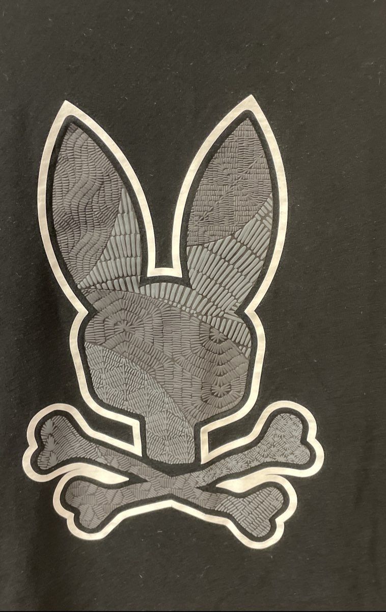Psycho Bunny Men's Black Graphic Logo Pima Cotton T Shirt Size 2XLT