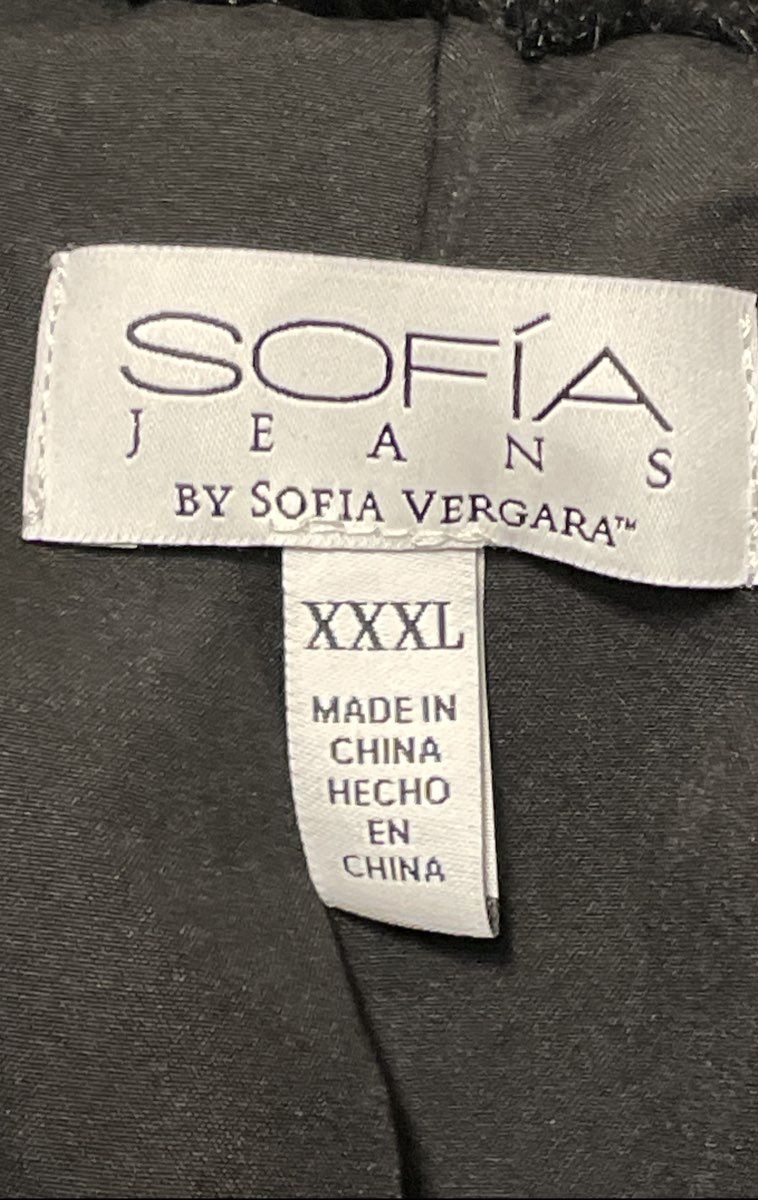 Sofia Jeans by Sofia Vergara Women's Black Paneled Faux Fur Jacket Sz XXXL