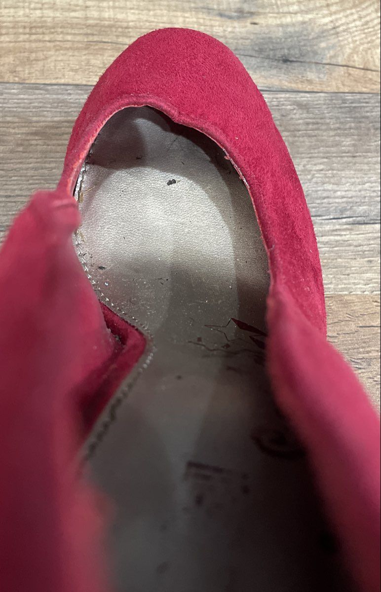 Brash Red Faux Suede Platform High Heel Pumps Women's Size 8