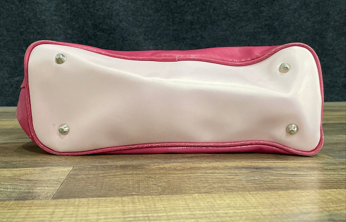 Fashion Express Pink Leather Tote Bag Large Letter R Shoulder Bag