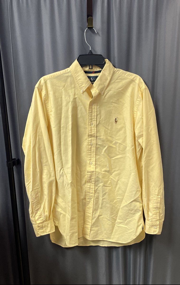 Ralph Lauren Men's Yellow Classic Fit Oxford Button Down Shirt Sz M
