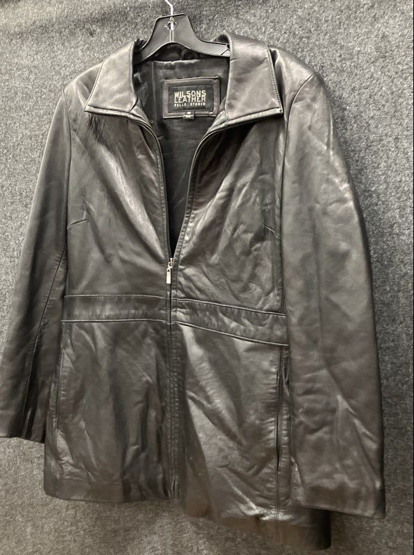 Wilsons Leather Pelle Studio Women's Black Leather Full Zip Jacket Sz M