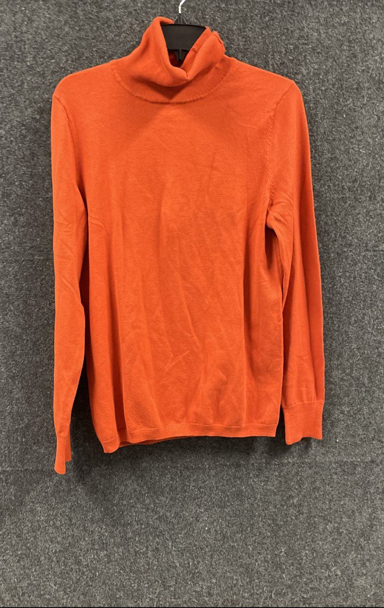 Talbots Women's Orange Turtleneck Long Sleeve Cotton Blend Sweater Sz M NWT