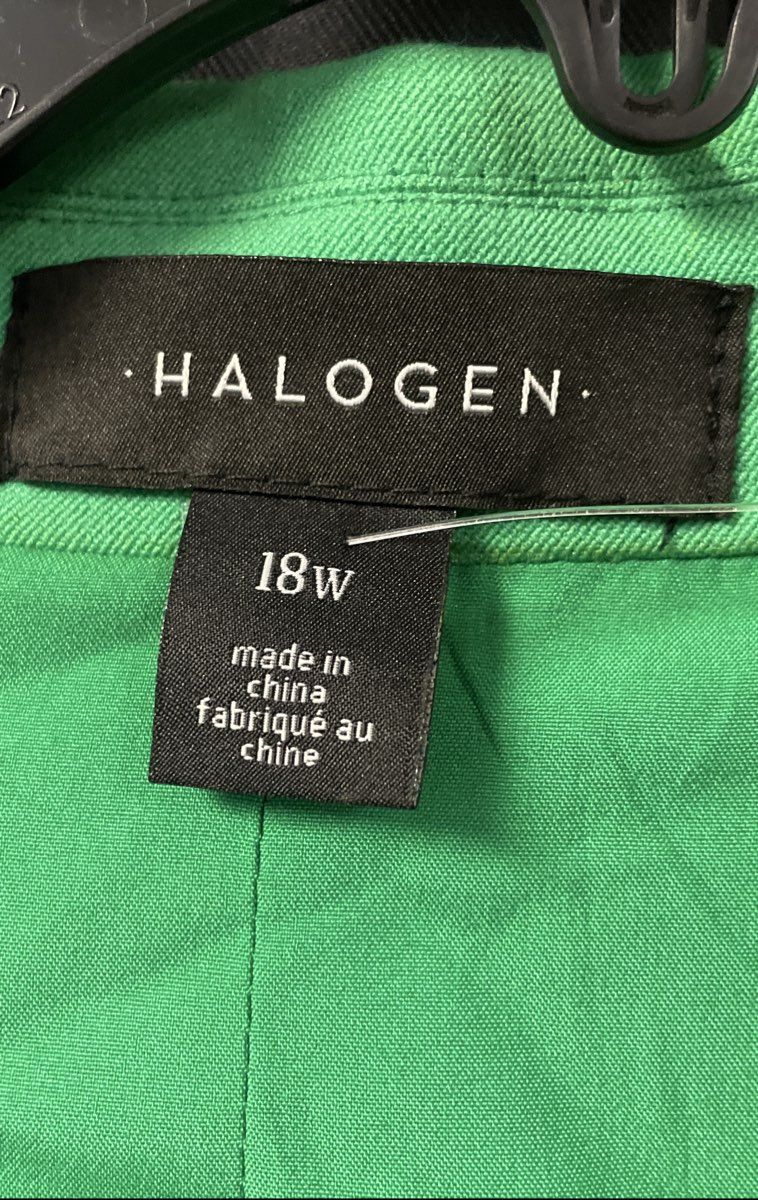 Halogen Women's Vivid Green Single Button Blazer NWT Sz 18W