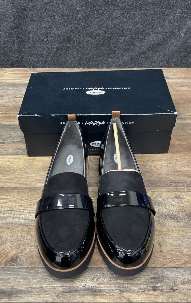 Dr. Scholl's Webster Black Mixed Media Slip-On Women's Loafers Size 8M