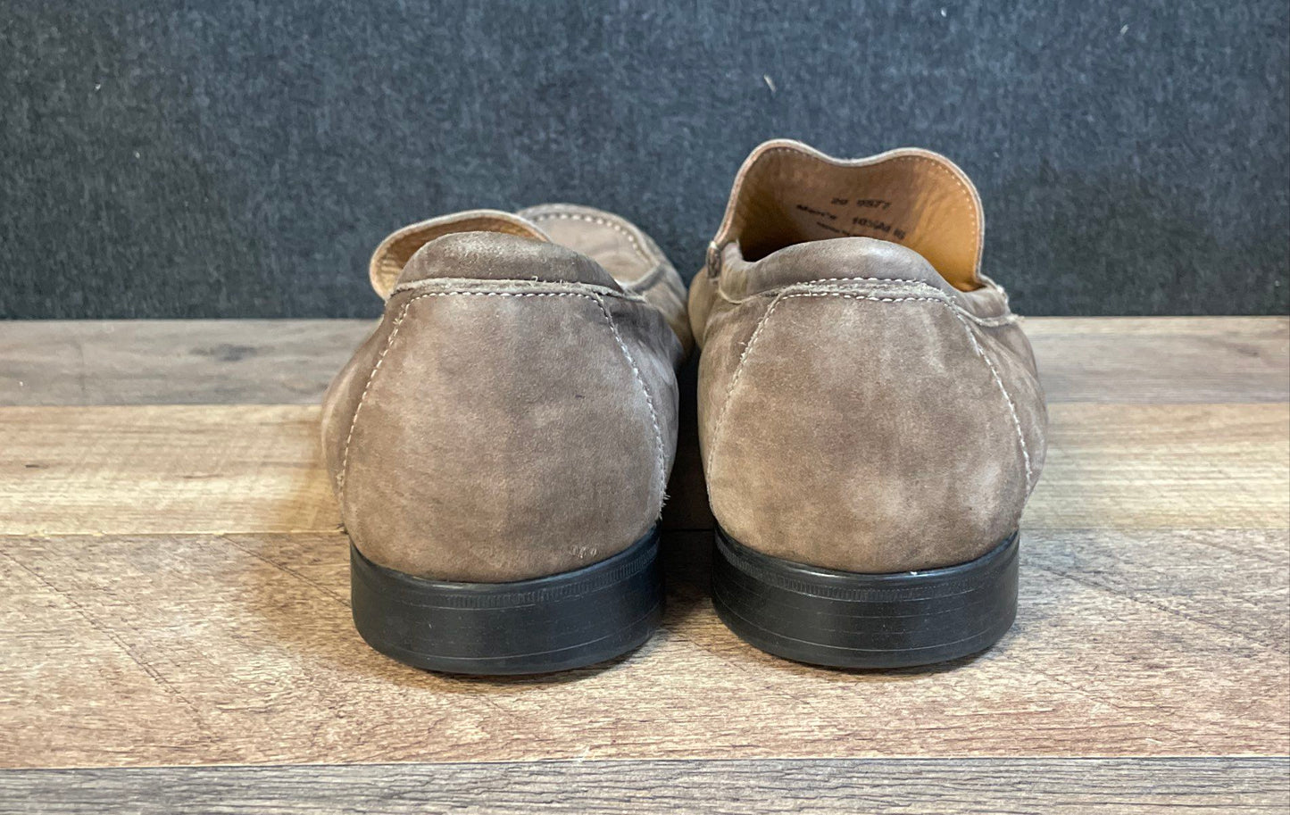 Johnston & Murphy Chocolate Brown Sheepskin Moc Toe Loafers Men's Size 10.5