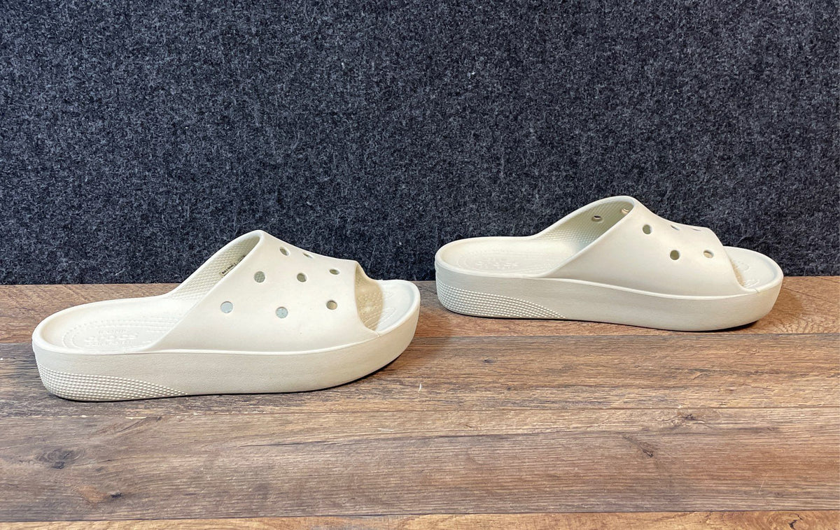 Crocs Classic Platform Slide Bone Off White Sandals Women's Size 10