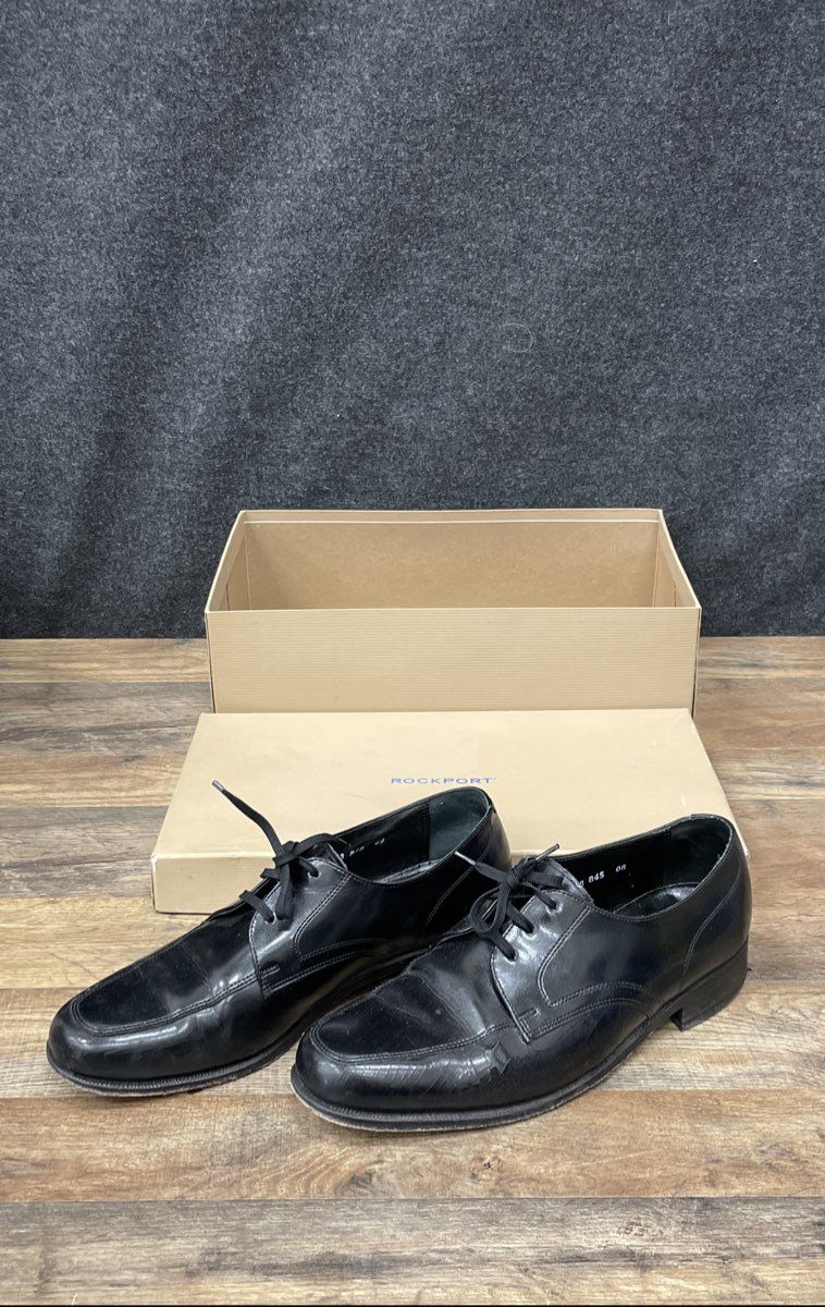 Rockport Black Leather Square Toe Oxford Dress Shoes Men's Size 11 D