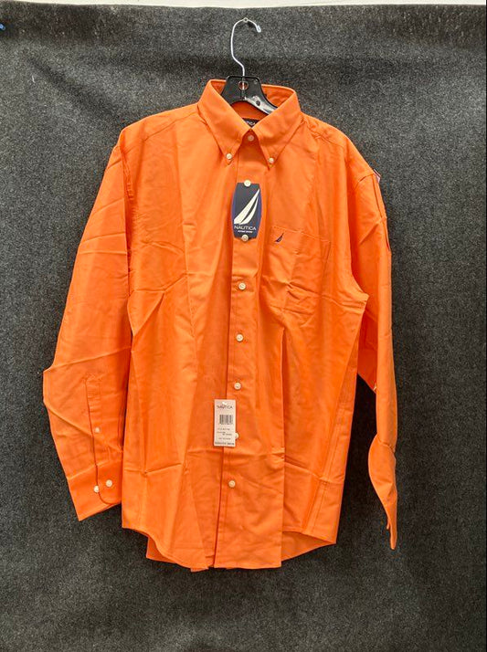 Nautica Men's Orange Vintage Oxford Button Down Dress Shirt Sz 16 34/35 NWT