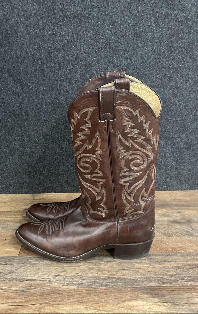 Justin 1564 Brown Leather Western Cowboy Boots Men's Size 10.5 D