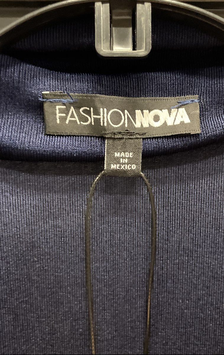 Fashion Nova Women's Rebecca Top Navy Cap Sleeve Asymmetrical Ruched Sz 2X NWT
