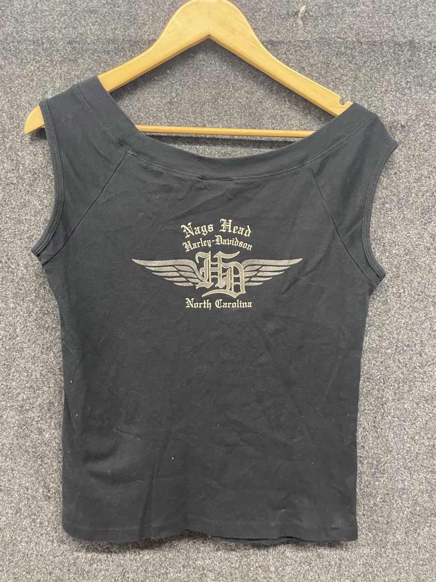 Harley-Davidson Women's Black Nags Head NC Skull Motorcycle Tank Top Sz 2X