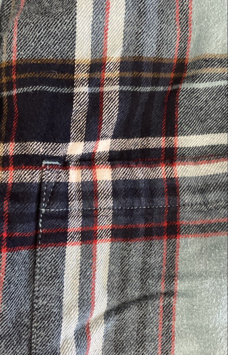 Eddie Bauer Men's Blue Plaid Flannel Long Sleeve Button Down Shirt Size L